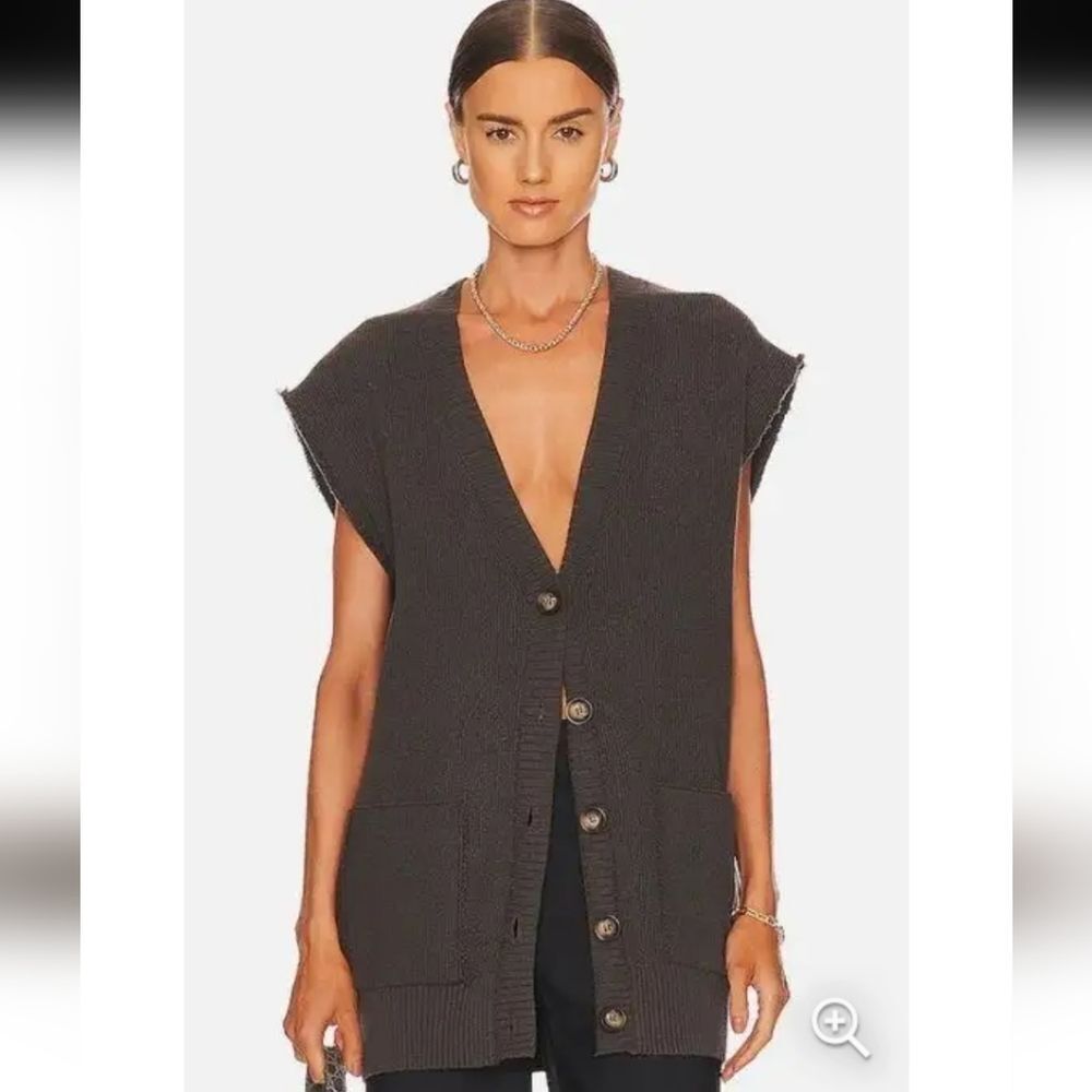 Free People Oakleigh Vest In Charcoal Size XS NWT